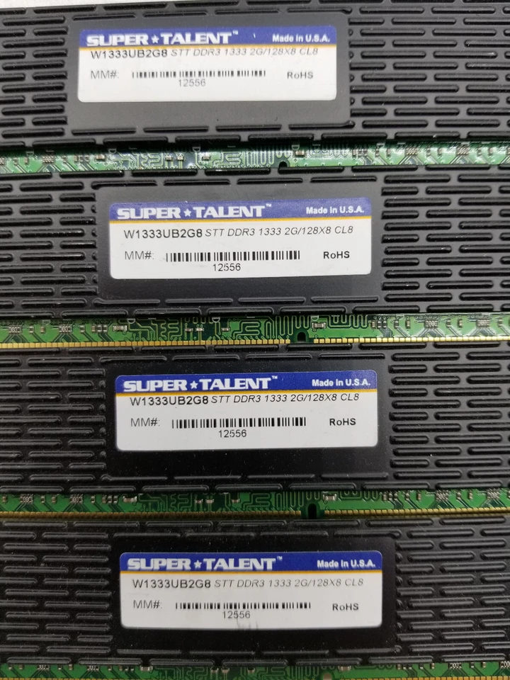Super Talent 8GB 4x2GB DDR3 1333MHz Desktop Memory RAM W1333UB2G8 - Image 3 of 4