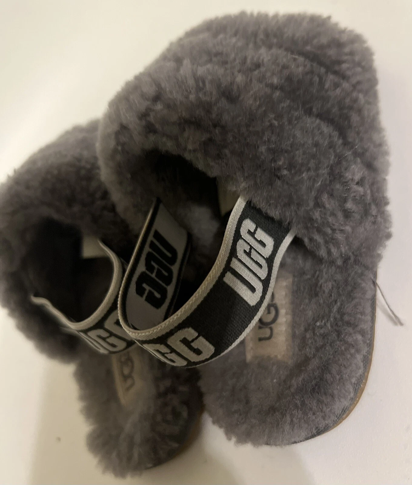 Scarpe sandali blu UGG Fluff Yeah bambino slides taglia 8 EU 25
