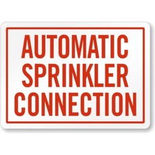 Automatic Sprinkler Connection Fdc Aluminum Weatherproof Sign p1027