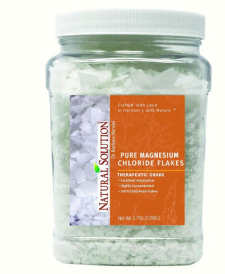 Natural Solution Pure Magnesium Chloride Flakes with Himalayan Pink Salt - 3 lbs