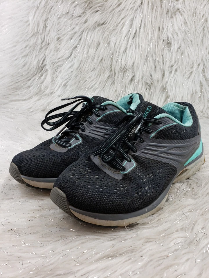 Zapatos deportivos cómodos para caminar ABEO negros azules para mujer talla 7 M Foto 3 de 4