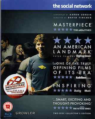 THE SOCIAL NETWORK BLU-RAY MARK ZUCKERBERG FILM