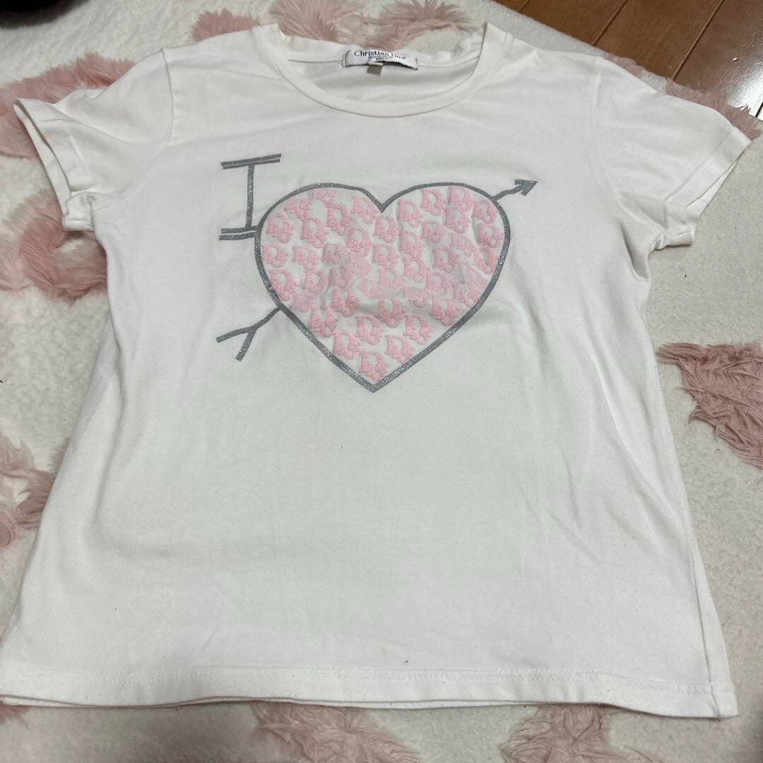 Christian Dior T-Shirt Short Sleeve Heart Trotter Pattern Christian Dior T-Shirt Short Sleeve Heart Trotter Pattern