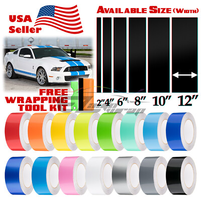 Solid Color Racing Stripe Gloss Color Racing Stripes Vinyl Wrap For Ford Mustang Stripe Sticker ...