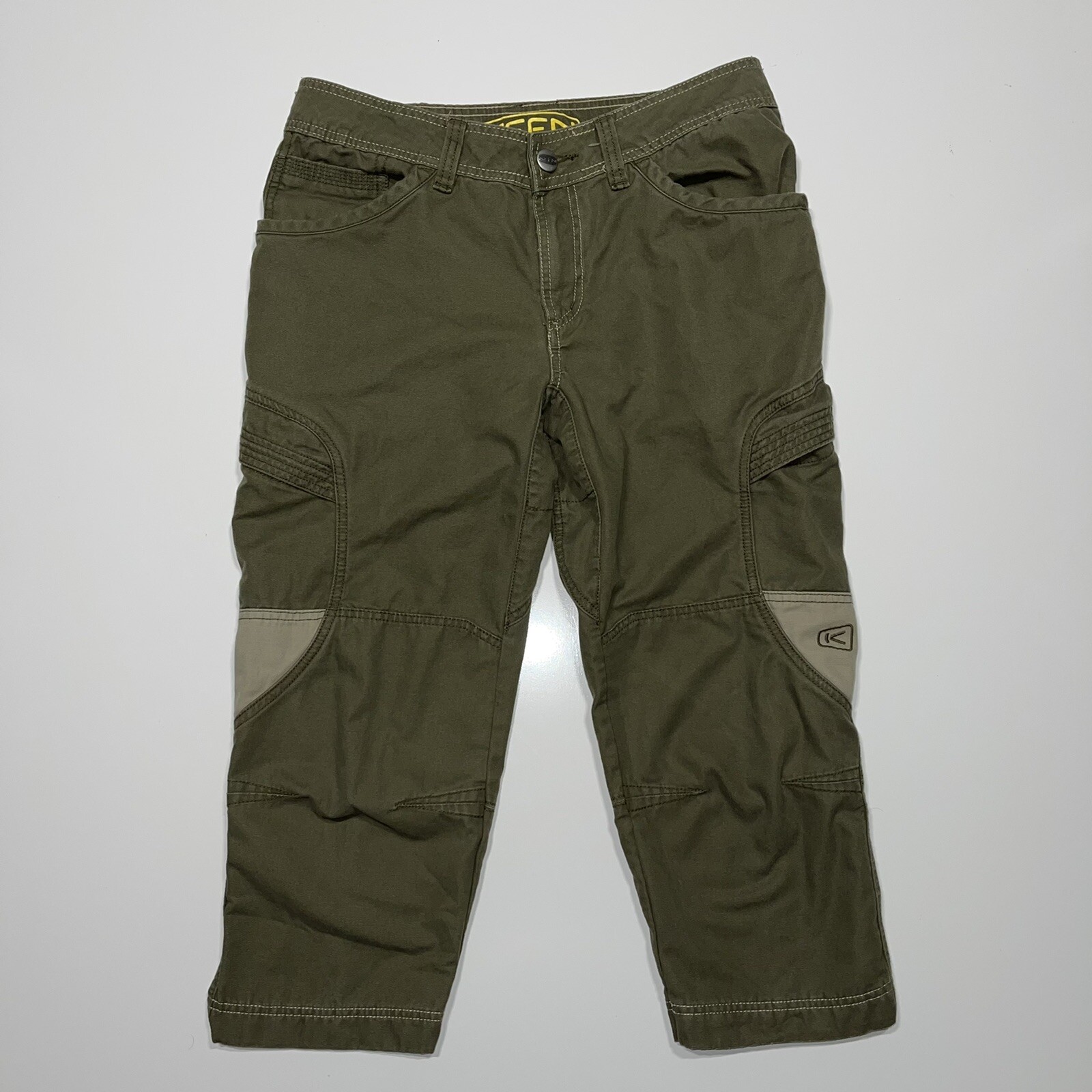 Pantaloni da trekking Keen Green Capris donna taglia 10 crop cargo ibridi