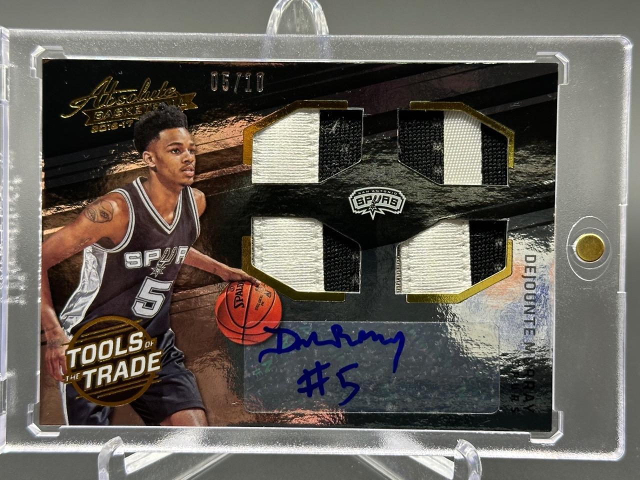2016-17 Panini Absolute Dejounte Murray Tools of the Trade Patch RC Auto #5/10