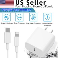 New 20W PD Wall Charger 3FT USB-C Cable For iphone 14 13 12 11 Pro Max XS 8 7 6