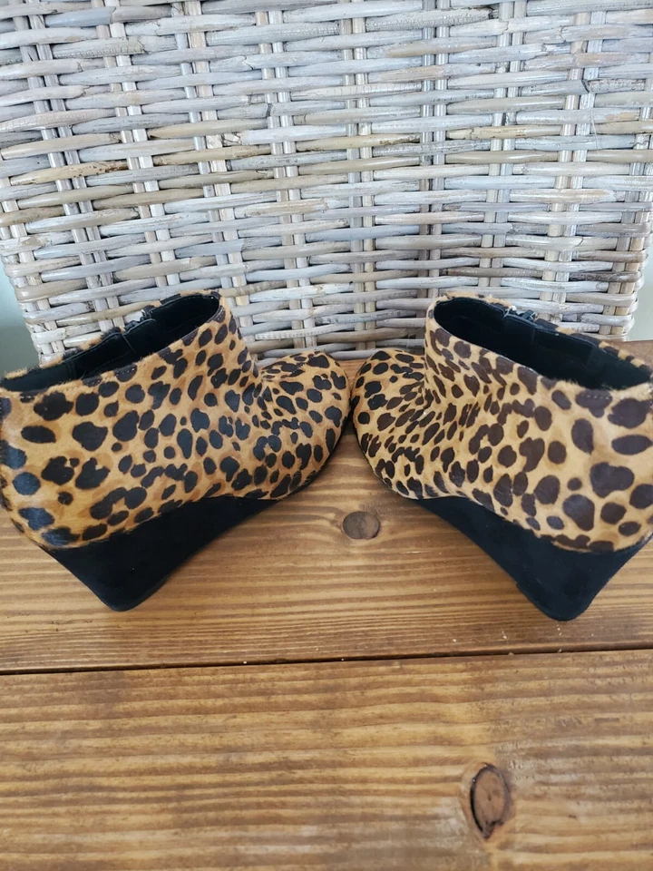 Аэрозоли каблук размер 6 сливы пирог леопард лодыжки ботинок икры меха на танкетке каблуки - Изображение 4 из 4