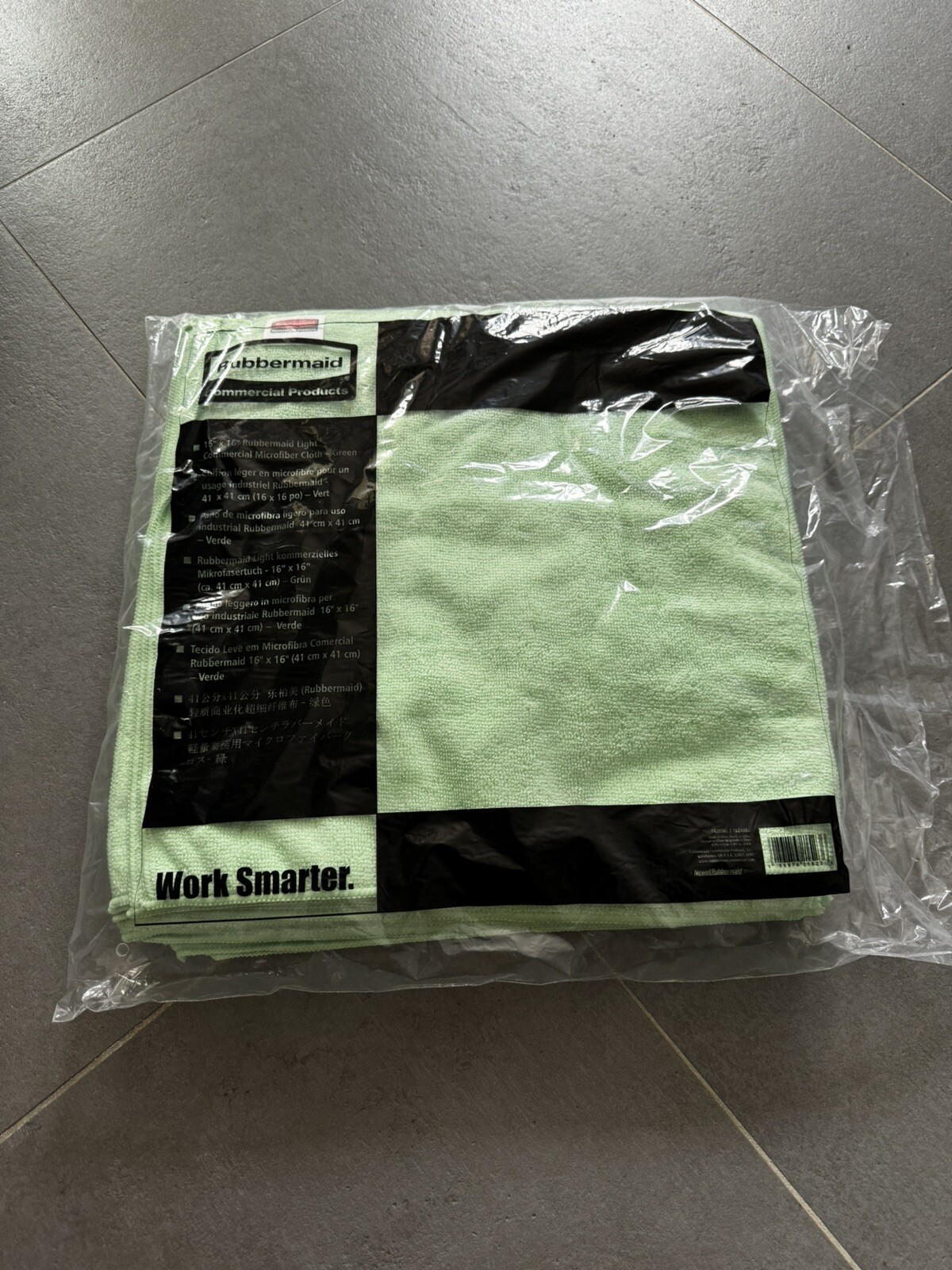 Chiffon microfibre Rubbermaid vert 40x40cm lavable pour poussière et vitres