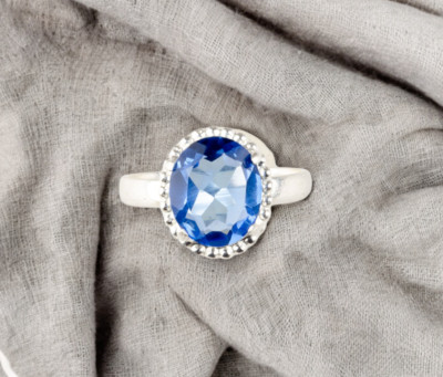 Blue Tanzanite Gemstone 925 Sterling Silver Handmade Designer Jewelry ...
