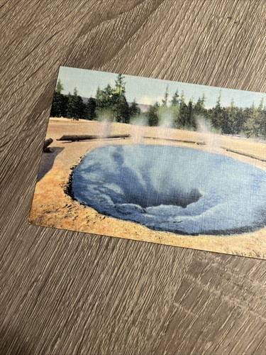Vintage Linen Postcards Yellowstone National Park - Admired Morning Glory Pool - Imagen 2 de 8