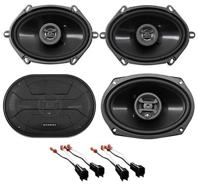 Car Front+Rear Hifonics Speaker Replacement Kit For 2003-2011 Lincoln Town