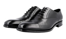PRADA LACE-UP OXFORD BUSINESS SHOES 2EB121 BLACK LEATHER