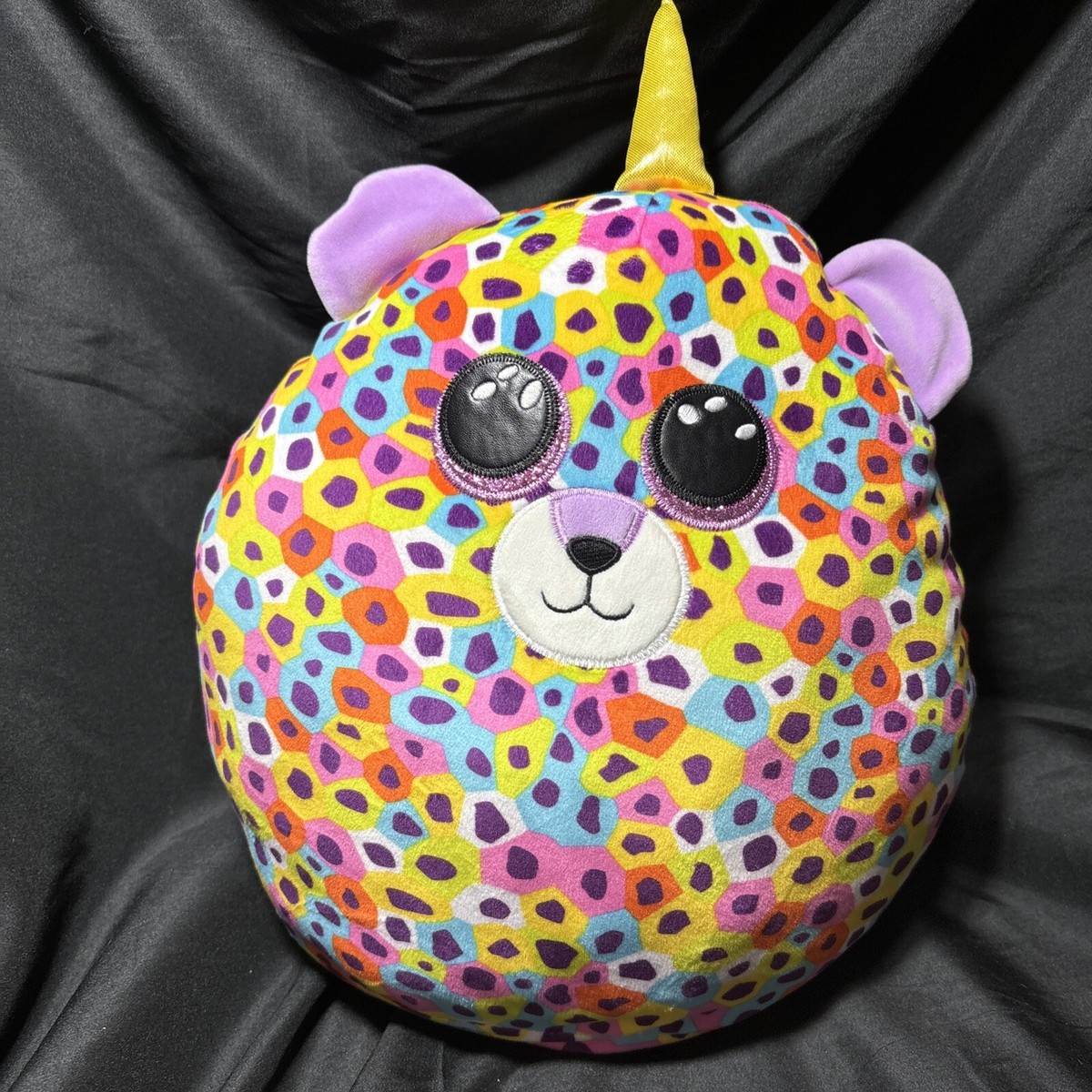 TY Squish-a-Boos Giselle Rainbow Leopard Unicorn Pillow Plush 2021
