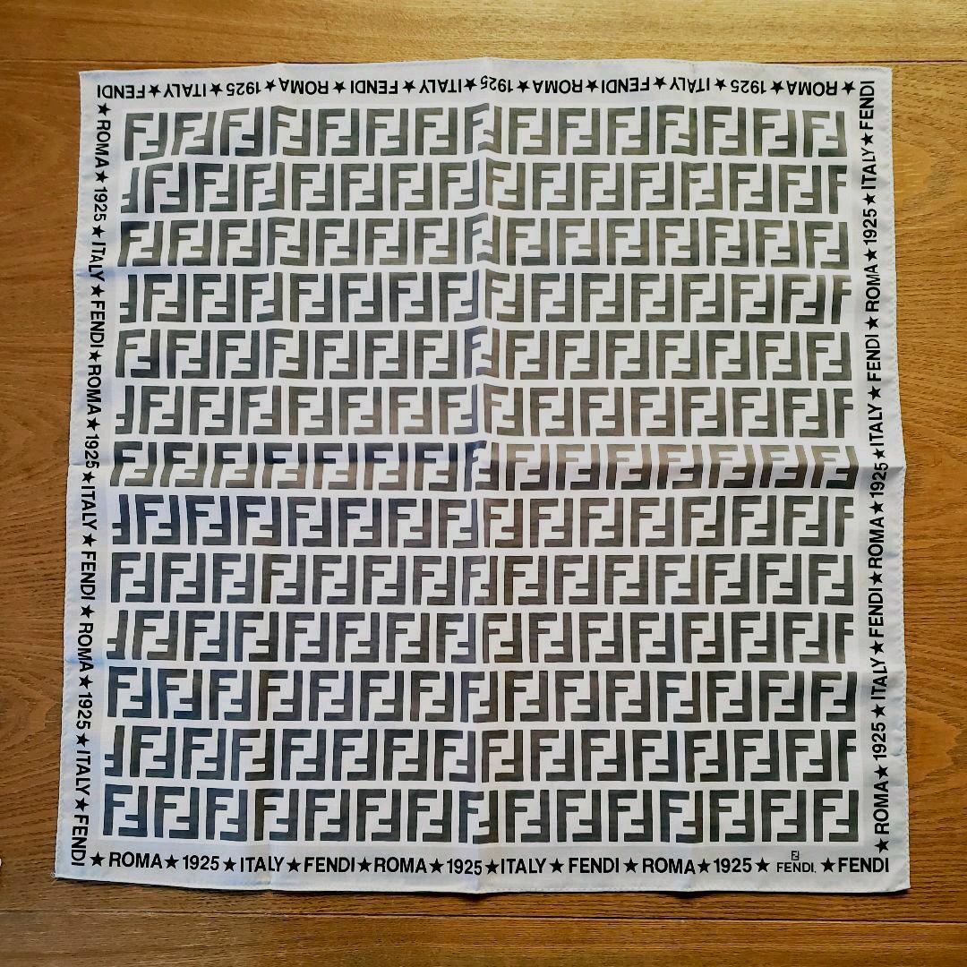 Fendi Zucca Logo Cotton Silk Blend Handkerchief Scarf Knee Cover