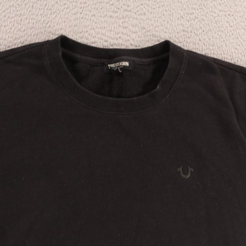 True Religion Sweater Mens 2XL XXL Black Cotton Blend Sweatshirt Logo - Picture 2 of 8