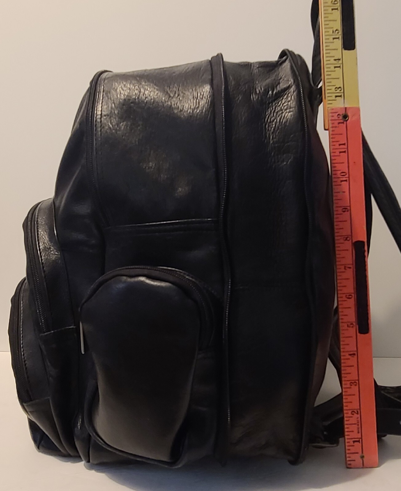 Soft Black Leather Expandable Backpack Made in Columb… Gem