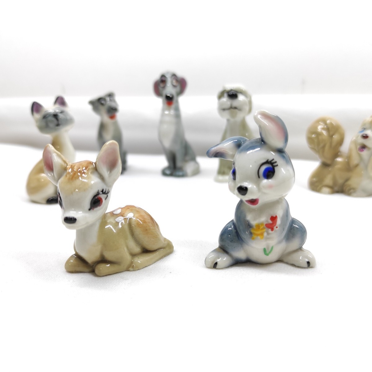 Lot of 7 Wade Disney Hat Box Series Porcelain 1959-65 Disney's