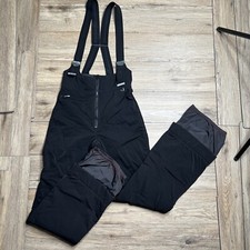 Robbe Skiwear Bib 36 X 29 Women Black Vintage Snow Pants Zip Up Used 80