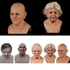 Halloween Cosplay Ball Props Mask Headgear Old Man Grandpa Simulation Latex Mask