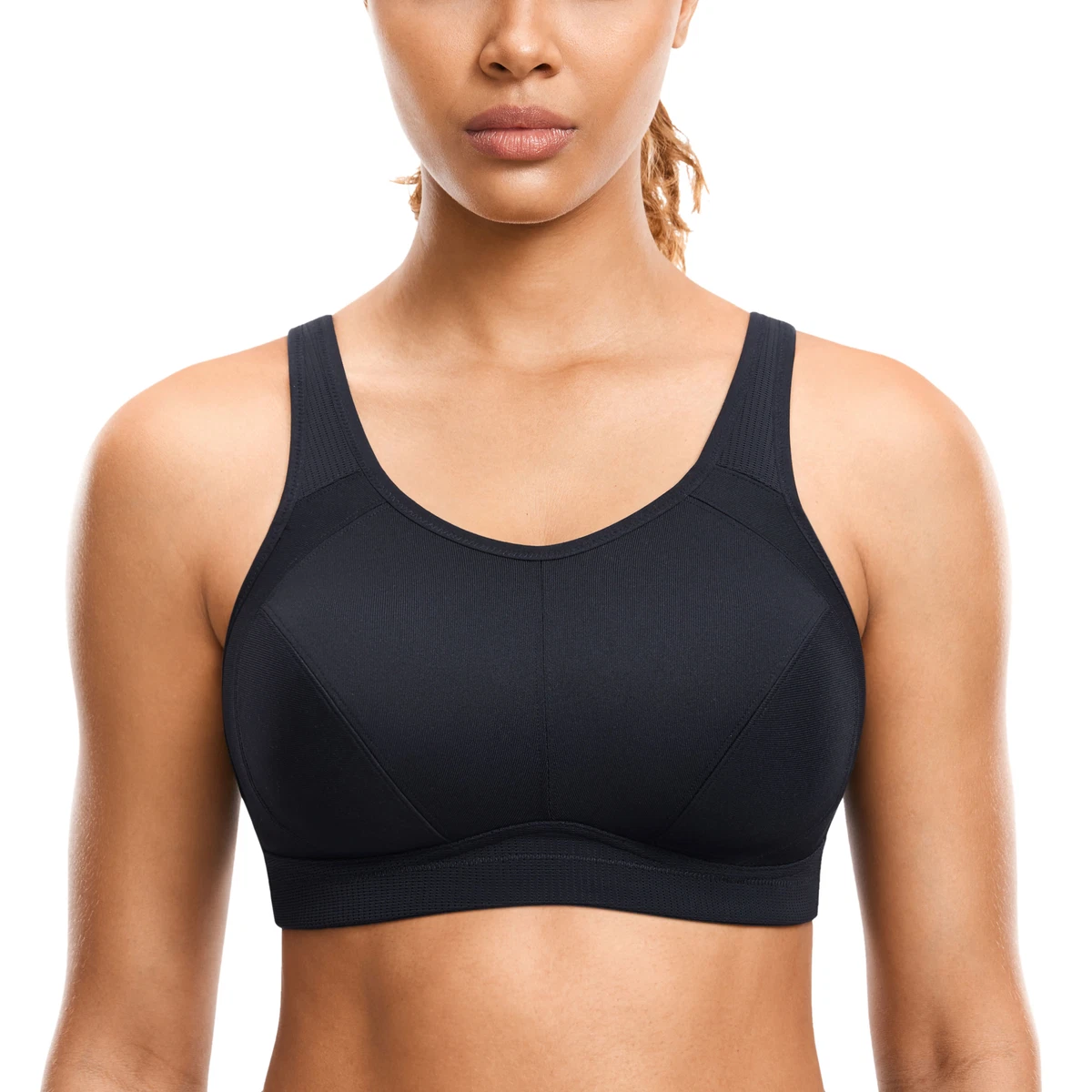 Women's Plus Size Sports Bra, Full-Coverage Padded Wireless Bra