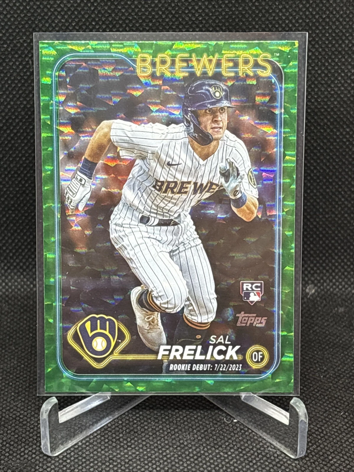 2024 Topps Update Sal Frelick US10 Rookie Debut Green Foil /499 Brewers