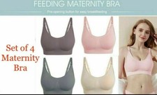 Pack Of 4 Nursing Sport Bra Seamless Maternity Women Pregnancy Breastfeeding
