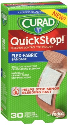 Curad QuickStop! Flex-Fabric Bandages 0.75 x 2.83 Inches 30 EA