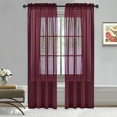 Empire Home Fashion Elegance (2) Panels Sheer Window Curtains Drapes Set 84" Lo - Picture 3 of 12
