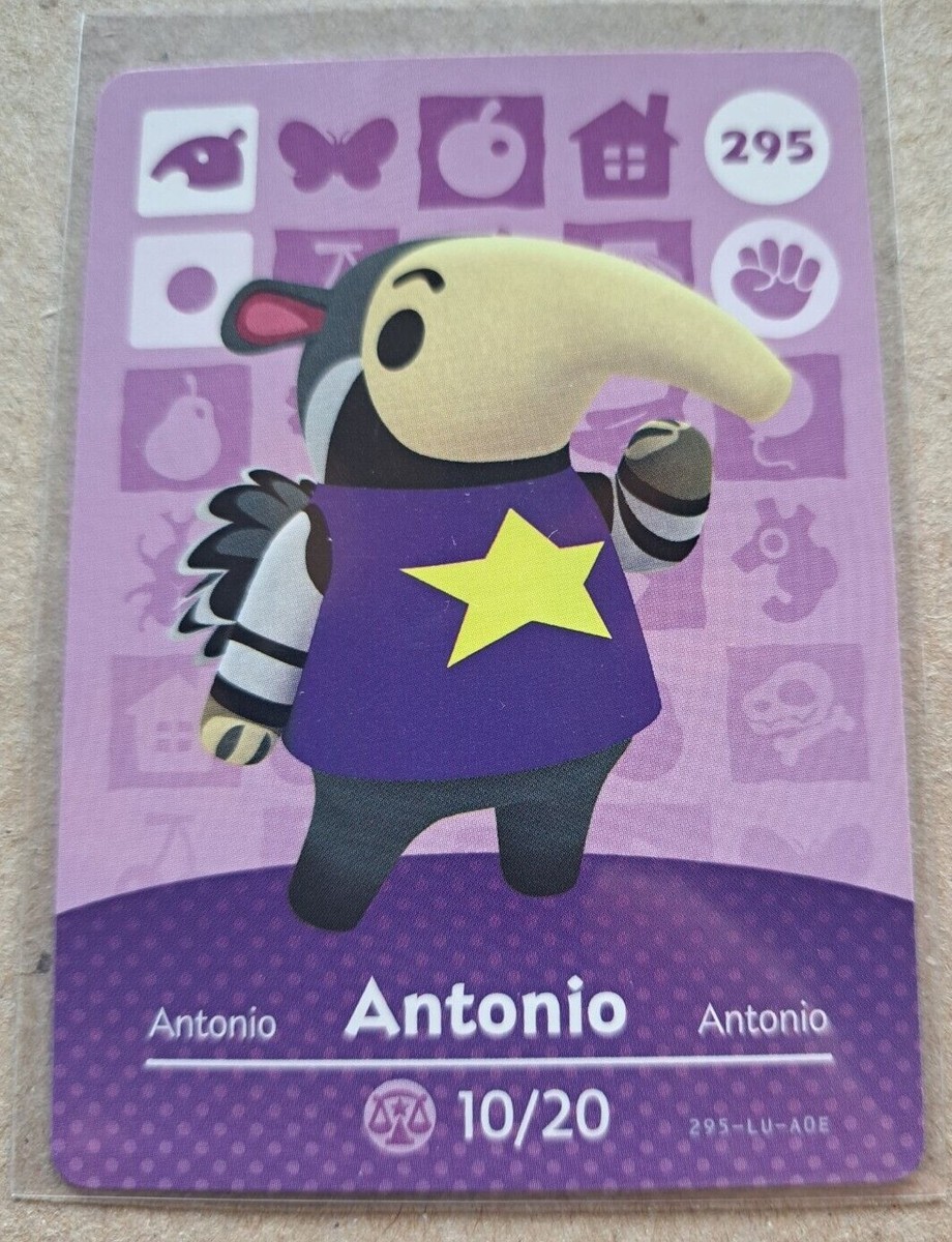 Antonio - 295 - Animal Crossing Amiibo Card | eBay