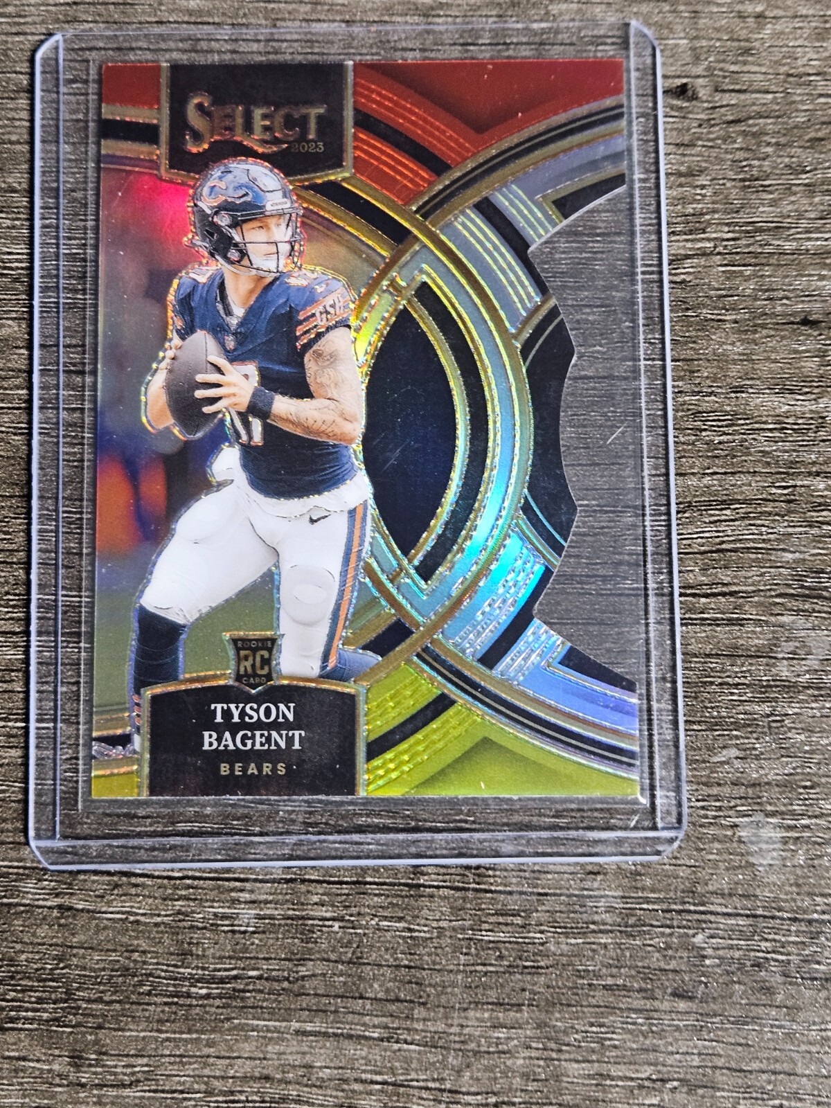 2023 Panini Select - Premier Level Red & Yellow Prizm Die-Cut #123 Tyson Bagent