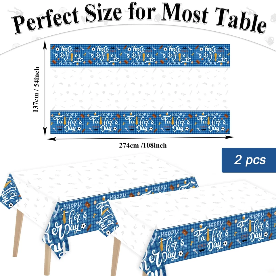 Feliz Día del Padre Platos de Papel Desechables, Servilletas, Tenedores, Mantel para Da... Foto 2 de 4