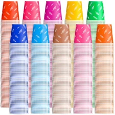 Gerrii 1000 Pieces 5oz Paper Cups Multicolor Disposable Mini Cups Colorful Mo...