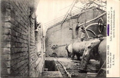 La Guerre 1914-1915 Salle Des Machines Fosse Apres Le Bombardement Postcard