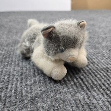 Aurora Cat Kitten Small Plush Grey White Stuffed Animal Blue Eyes
