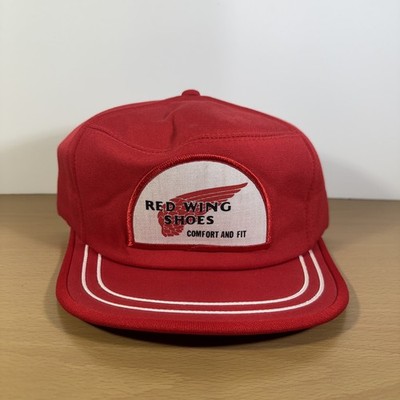 VTG Rare Redwing Shoes Snapback Trucker Hat red Patch USA Made 80s retro