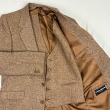 VTG 80s Europa Collection Donegal Wool Tweed Sport Coat/Vest 38R Surgeon Cuff