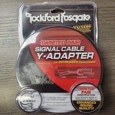 Rockford Fosgate RFIY-1M Twisted Pair Y Adapter 1 Male to 2 Female Woven Shield