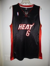 Vintage Miami Heat Adidas LeBron James 2010 Sewn NBA Jersey Men's Size Large