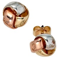 "Jobo\"39585\"Ohrstecker Knoten 585 Gold Dreifarbig Tricolor Ohrringe Goldohrringe"