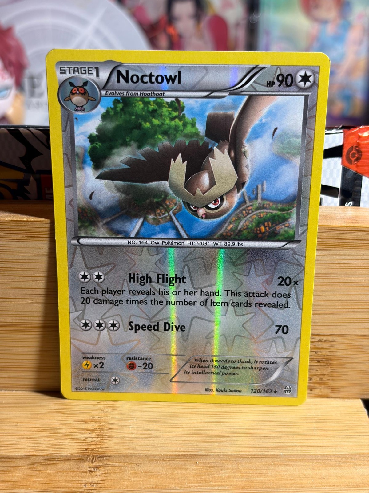 NOCTOWL 120/162 BREAKthrough Rare Reverse Holo Pokemon TCG Lightly Played