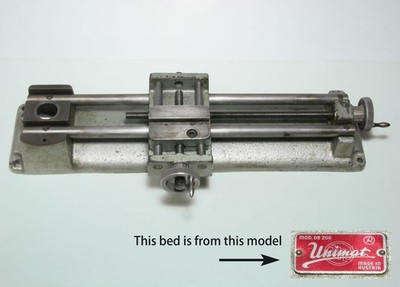 Vintage Unimat DB200 Lathe Bed, Cross Slide, Way Bars, Leadscrew & Handwheels