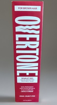 Overtone Scarlet Red Semi-Permanent Hair Dye Mask Brown Hair 4.5 fl oz