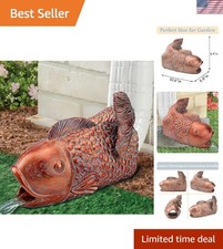 Whimsical Koi Gutter Statute - Perfect Rain Diverter for 3''x4'' Downspouts