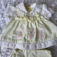 Vintage Yellow Dress Bloomer Set Sz 9 months