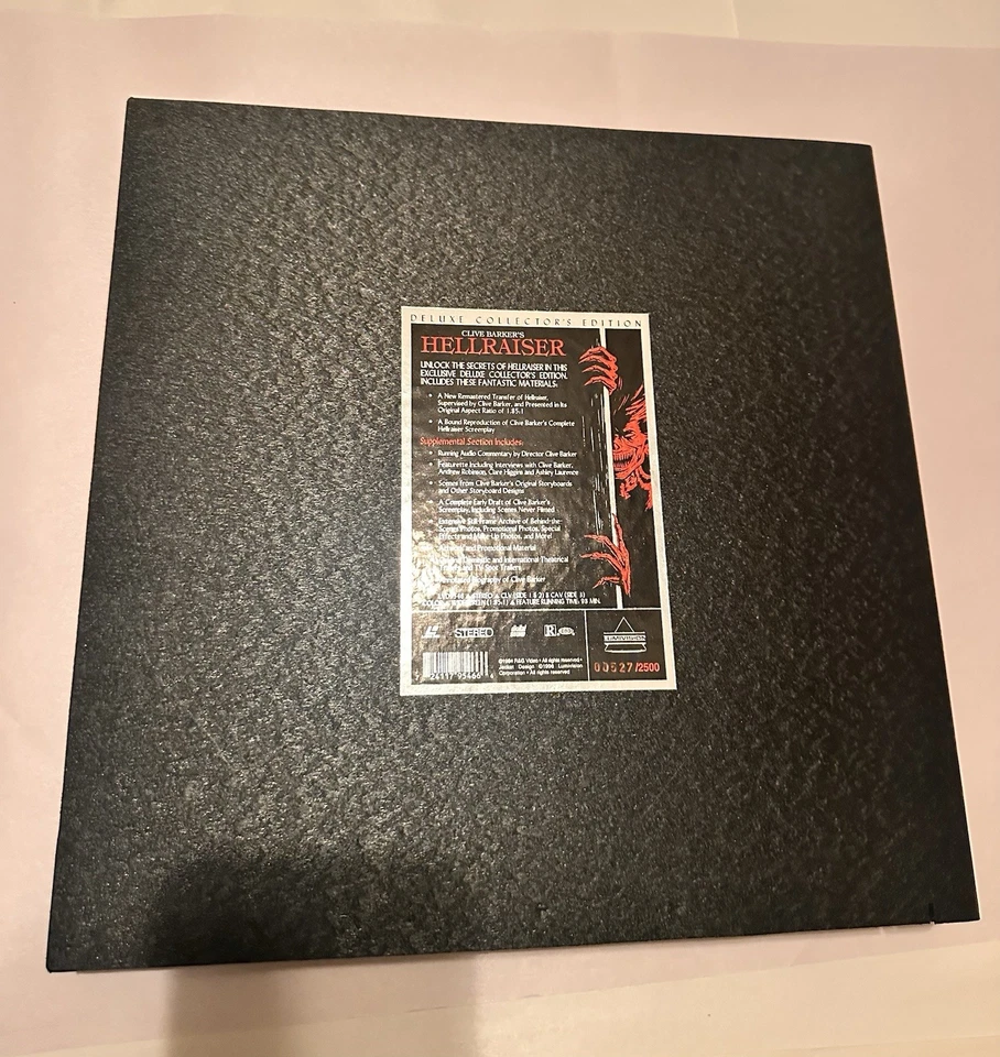 Hellraiser Deluxe Collectors Edition, Bloodline Horror Laserdisc 1980s #527/2500 - Image 2 of 4