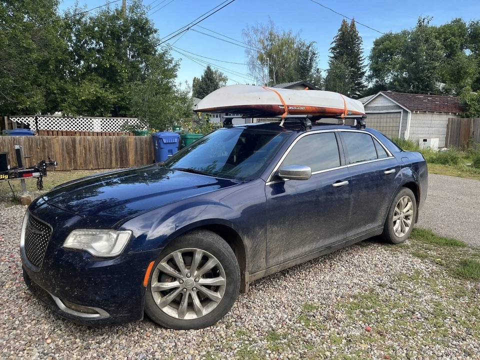 Sistema de portaequipajes de techo para Chrysler 300 2013-2023, barra transversal de aluminio, bloqueable, negro Foto 3 de 4