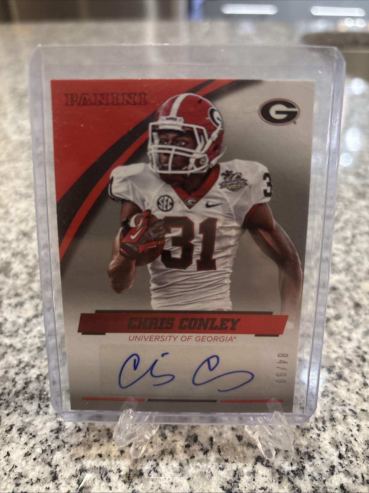 Chris Conley Panini Luxe Framed Rookie Memorabilia Autograph #CC Silver