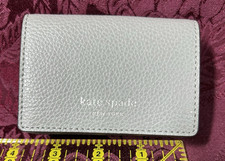 Kate Spade Micro Tri Fold Small Wallet Gray/Maroon NEW w/o Tag