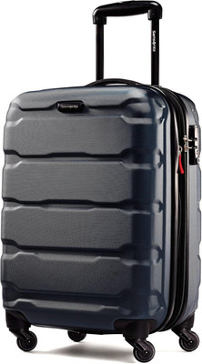 28'' Hardside Expandable Luggage Spinner Wheels Checked Suitcase Navy
